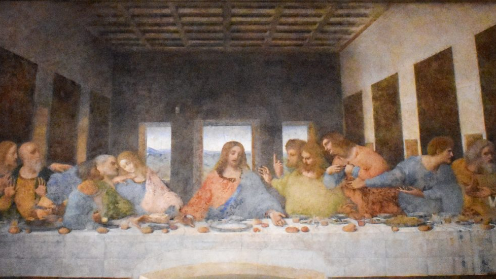 Da Vinci’s The Last Supper at Santa Maria delle Grazie | <p dir="ltr"><span style="white-space: pre-wrap;">One of the world's most famous paintings, Leonardo da Vinci's "The Last Supper" (1495-97), is displayed here.</span></p> | konj